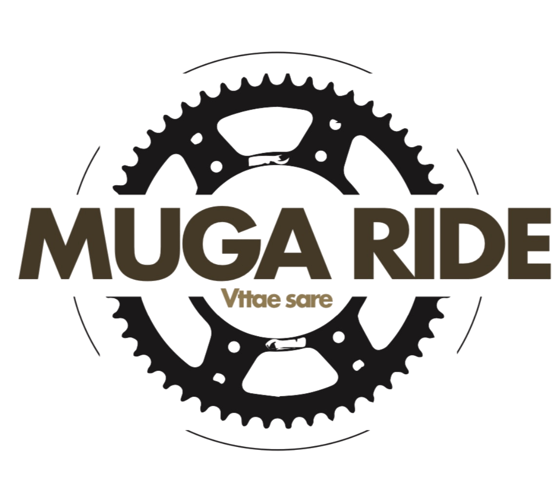 Roue cranté avec Muga Ride écris à l'intérieur